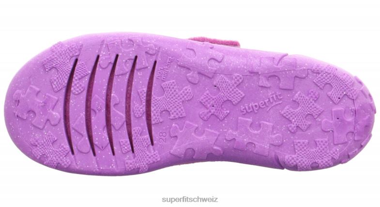 Kleinkinder Hausschuhe 44B2D593 Superfit Glück - Slipper mit Slip lila