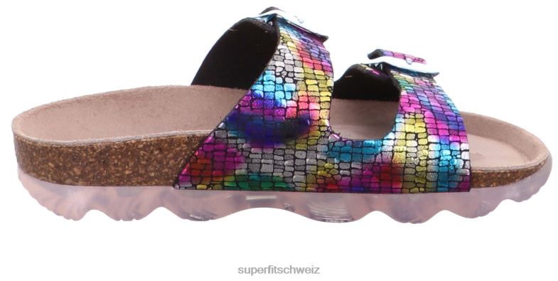 Kleinkinder Hausschuhe 44B2D594 Superfit Gelees - Slipper mit Schnalle Mehrfarben