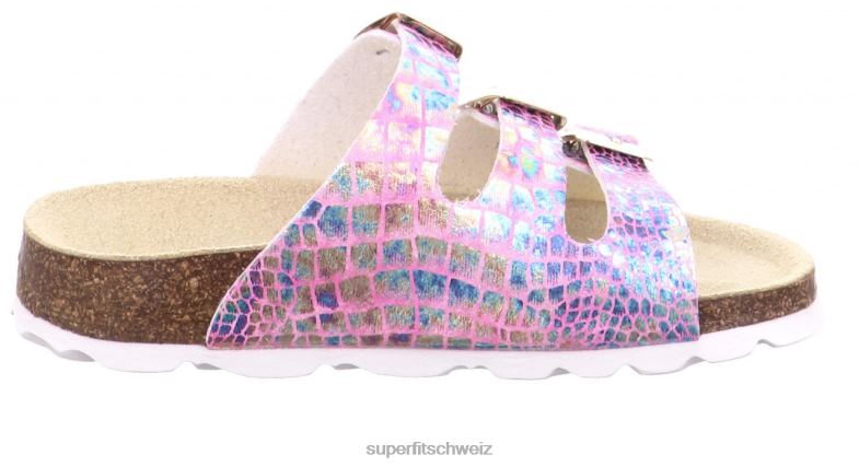 Kleinkinder Hausschuhe 44B2D595 Superfit fussbettpantoffel - Slipper mit Schnalle Rose