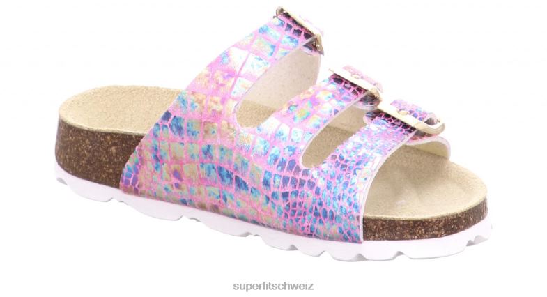 Kleinkinder Hausschuhe 44B2D595 Superfit fussbettpantoffel - Slipper mit Schnalle Rose