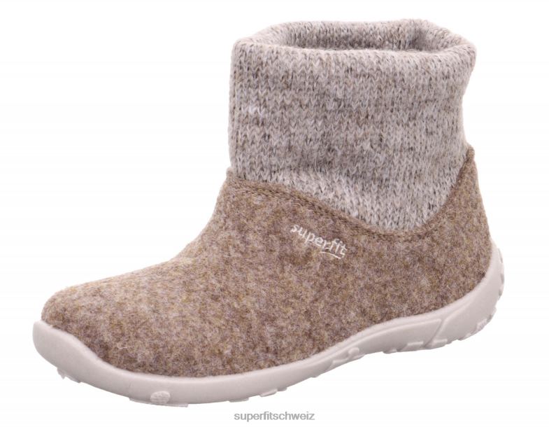 Kleinkinder Hausschuhe 44B2D596 Superfit Glück - Slipper mit Slip Beige