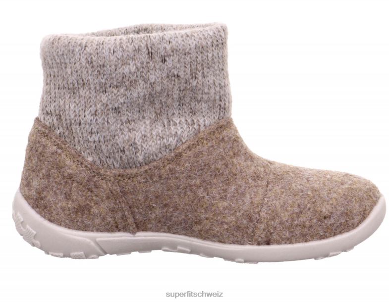 Kleinkinder Hausschuhe 44B2D596 Superfit Glück - Slipper mit Slip Beige