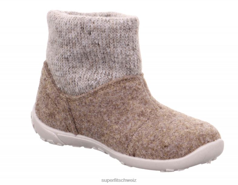 Kleinkinder Hausschuhe 44B2D596 Superfit Glück - Slipper mit Slip Beige