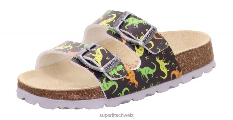 Kleinkinder Hausschuhe 44B2D599 Superfit fussbettpantoffel - Slipper mit Schnalle grau