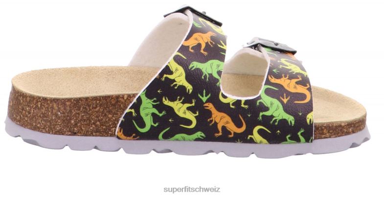 Kleinkinder Hausschuhe 44B2D599 Superfit fussbettpantoffel - Slipper mit Schnalle grau