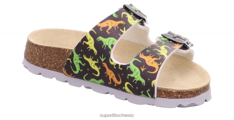 Kleinkinder Hausschuhe 44B2D599 Superfit fussbettpantoffel - Slipper mit Schnalle grau