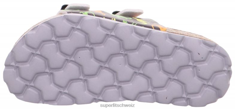Kleinkinder Hausschuhe 44B2D599 Superfit fussbettpantoffel - Slipper mit Schnalle grau
