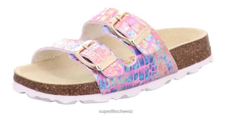 Kleinkinder Hausschuhe 44B2D601 Superfit fussbettpantoffel - Slipper mit Schnalle Rose
