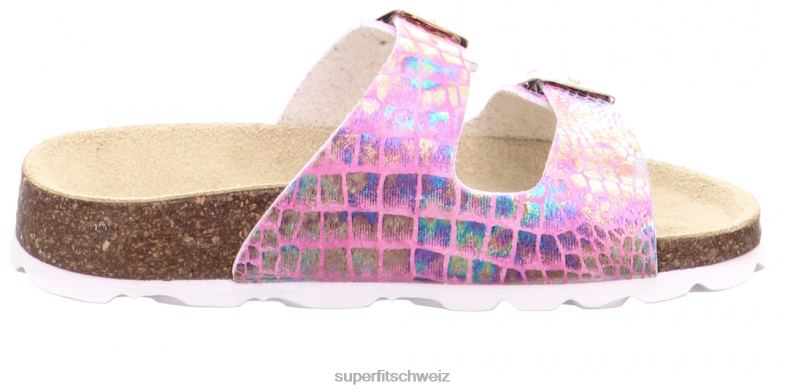 Kleinkinder Hausschuhe 44B2D601 Superfit fussbettpantoffel - Slipper mit Schnalle Rose