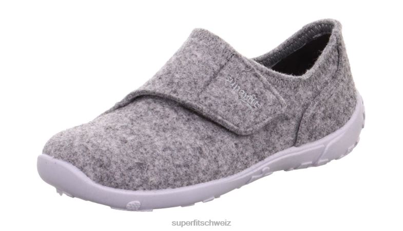 Kleinkinder Hausschuhe 44B2D602 Superfit Glück - Slipper mit Slip grau