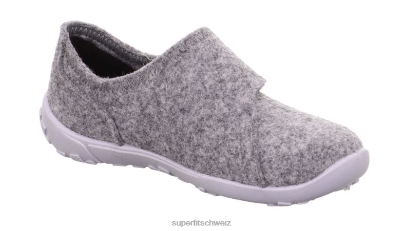 Kleinkinder Hausschuhe 44B2D602 Superfit Glück - Slipper mit Slip grau