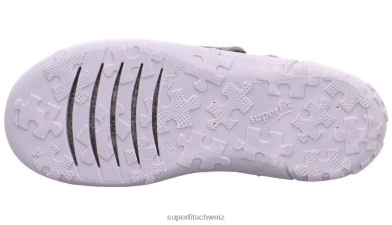 Kleinkinder Hausschuhe 44B2D602 Superfit Glück - Slipper mit Slip grau
