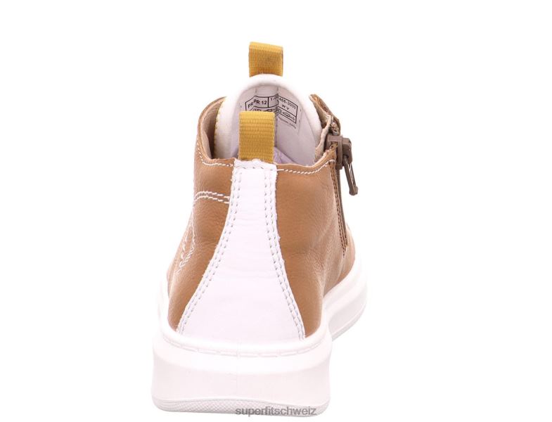 Kleinkinder hohe Turnschuhe 44B2D787 Superfit Cosmo - Sneaker hoch mit Schnürung Braun weiß
