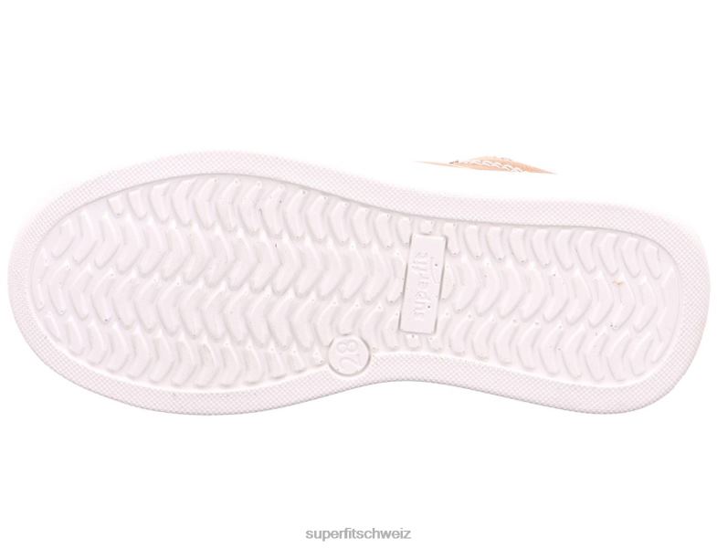 Kleinkinder hohe Turnschuhe 44B2D787 Superfit Cosmo - Sneaker hoch mit Schnürung Braun weiß