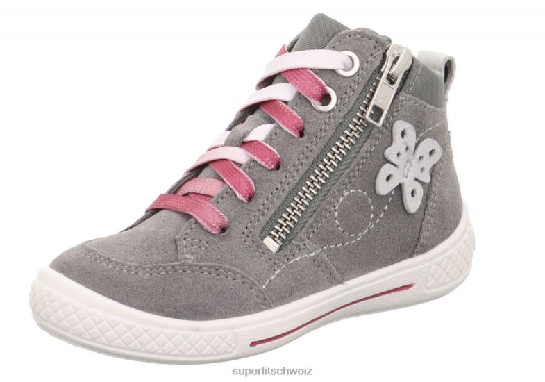 Kleinkinder hohe Turnschuhe 44B2D827 Superfit tensy – Sneaker hoch mit Reißverschluss hellgrau