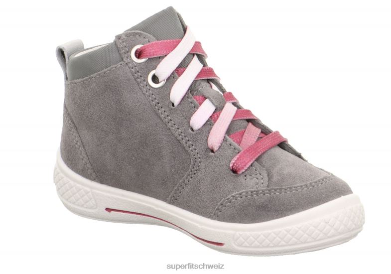 Kleinkinder hohe Turnschuhe 44B2D827 Superfit tensy – Sneaker hoch mit Reißverschluss hellgrau