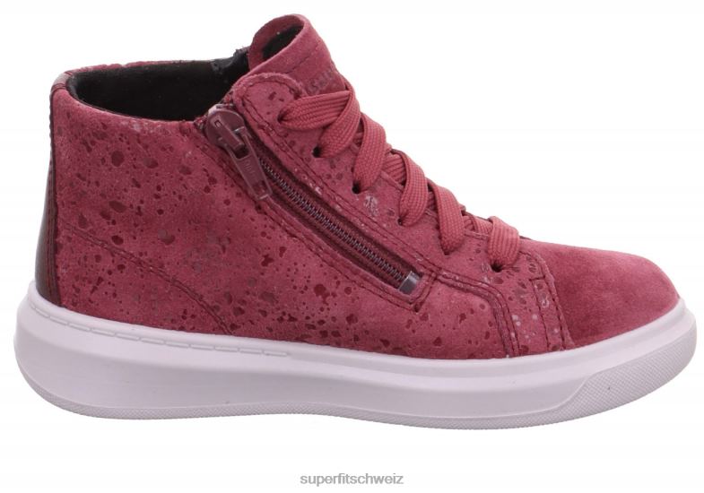Kleinkinder hohe Turnschuhe 44B2D837 Superfit Cosmo – Sneaker hoch mit Reißverschluss Rosa