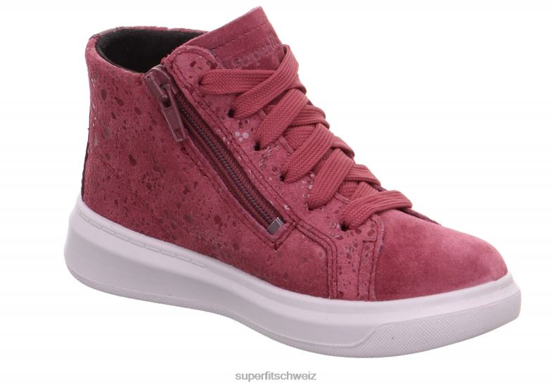 Kleinkinder hohe Turnschuhe 44B2D837 Superfit Cosmo – Sneaker hoch mit Reißverschluss Rosa