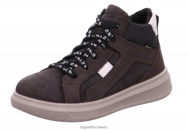 Kleinkinder hohe Turnschuhe 44B2D838 Superfit Cosmo – Sneaker hoch mit Reißverschluss braun