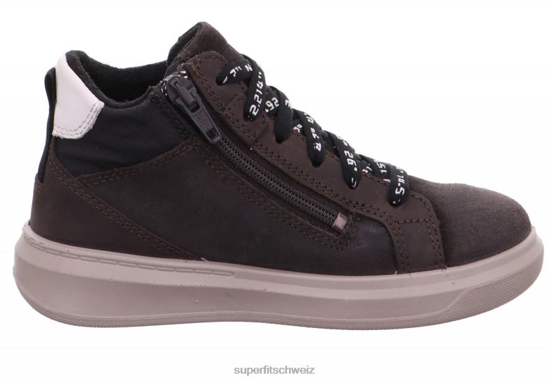 Kleinkinder hohe Turnschuhe 44B2D838 Superfit Cosmo – Sneaker hoch mit Reißverschluss braun