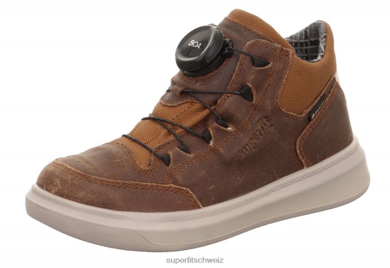 Kleinkinder hohe Turnschuhe 44B2D843 Superfit Cosmo – Sneaker hoch mit Boa-Fit-System braun
