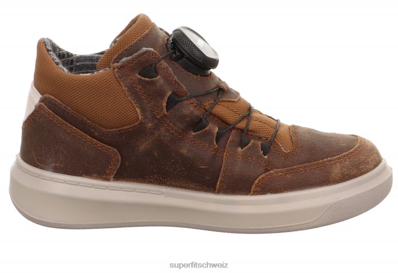 Kleinkinder hohe Turnschuhe 44B2D843 Superfit Cosmo – Sneaker hoch mit Boa-Fit-System braun