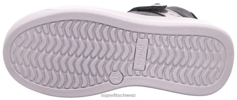 Kleinkinder hohe Turnschuhe 44B2D844 Superfit Cosmo – Sneaker hoch mit Reißverschluss grau/silber
