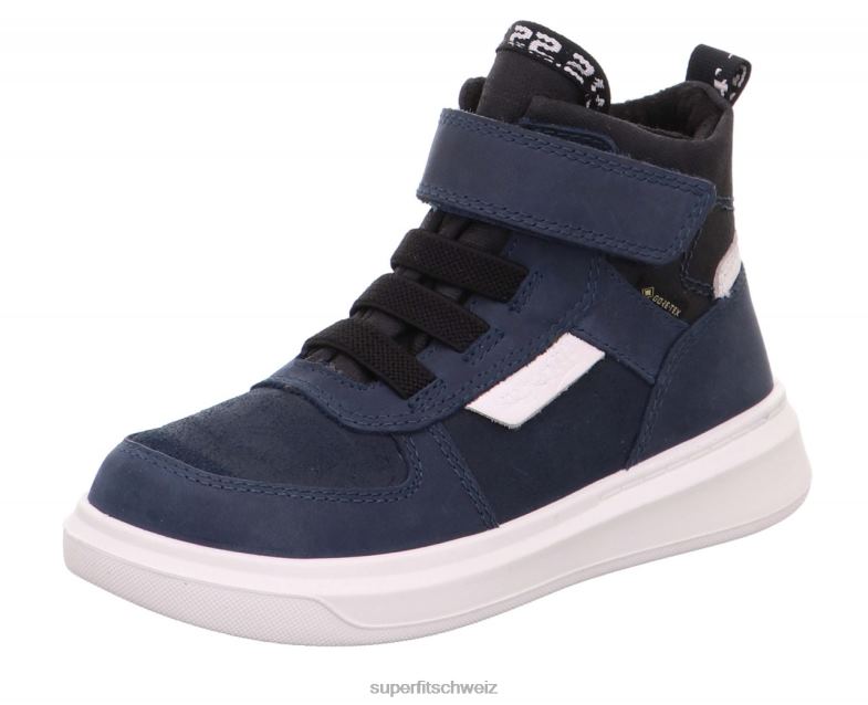 Kleinkinder hohe Turnschuhe 44B2D845 Superfit Cosmo - Sneaker hoch mit Klettverschluss Blau