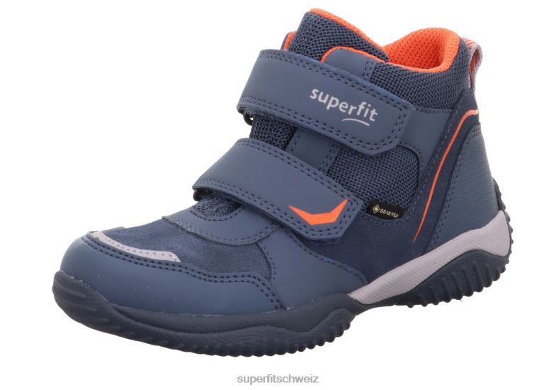 Kleinkinder hohe Turnschuhe 44B2D849 Superfit Storm – Sneaker hoch mit Klettverschluss Blau Rot