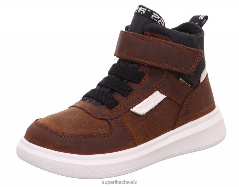 Kleinkinder hohe Turnschuhe 44B2D855 Superfit Cosmo - Sneaker hoch mit Klettverschluss braun