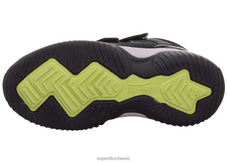 Kleinkinder hohe Turnschuhe 44B2D860 Superfit Storm – Sneaker hoch mit Klettverschluss schwarz/hellgrün
