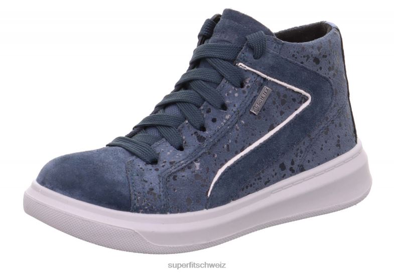 Kleinkinder hohe Turnschuhe 44B2D863 Superfit Cosmo – Sneaker hoch mit Reißverschluss Blau