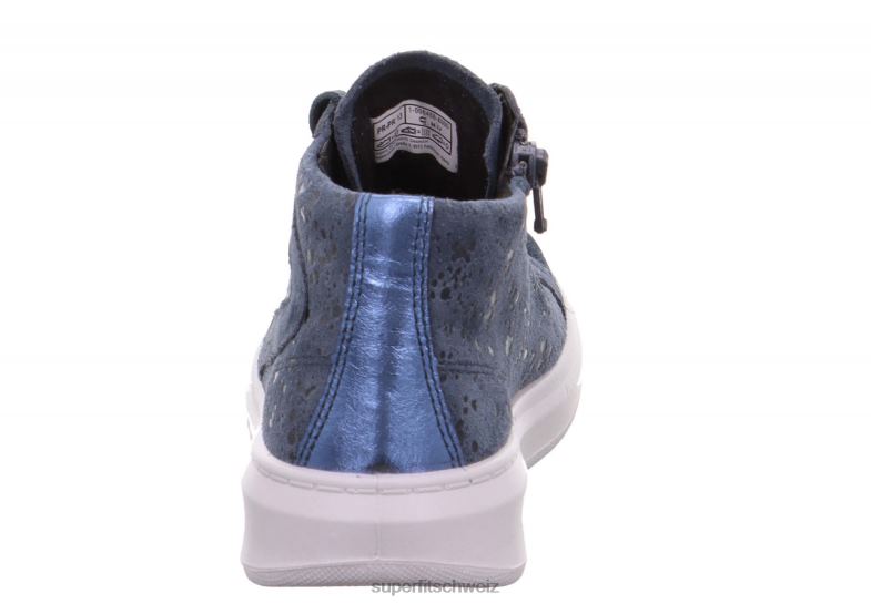 Kleinkinder hohe Turnschuhe 44B2D863 Superfit Cosmo – Sneaker hoch mit Reißverschluss Blau