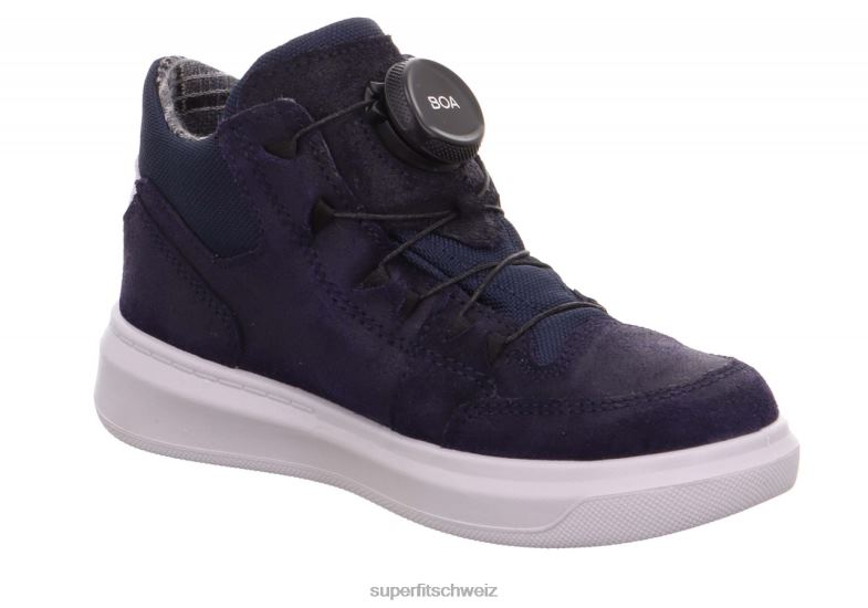 Kleinkinder hohe Turnschuhe 44B2D865 Superfit Cosmo – Sneaker hoch mit Boa-Fit-System Blau