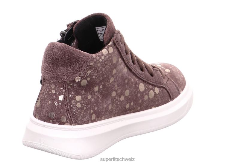 Kleinkinder hohe Turnschuhe 44B2D867 Superfit Cosmo – Sneaker hoch mit Reißverschluss lila/silber