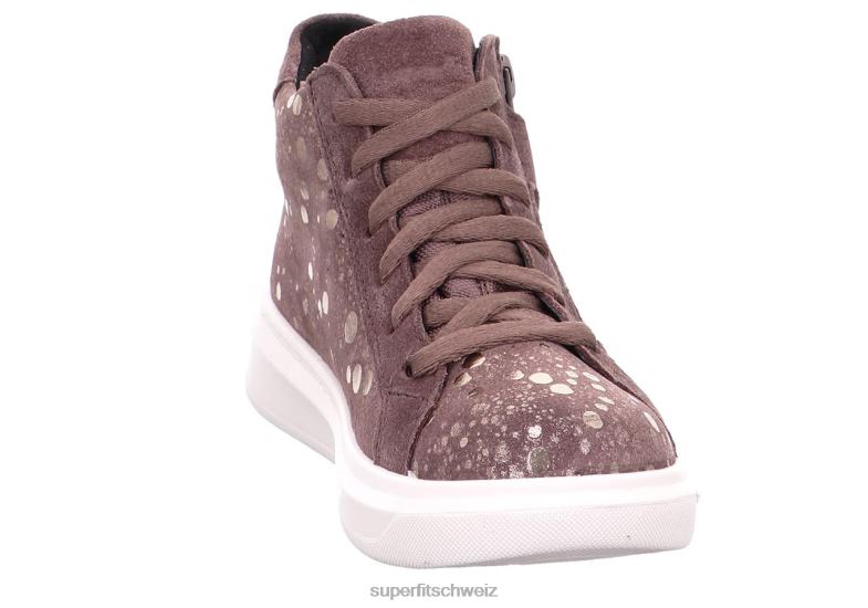 Kleinkinder hohe Turnschuhe 44B2D867 Superfit Cosmo – Sneaker hoch mit Reißverschluss lila/silber