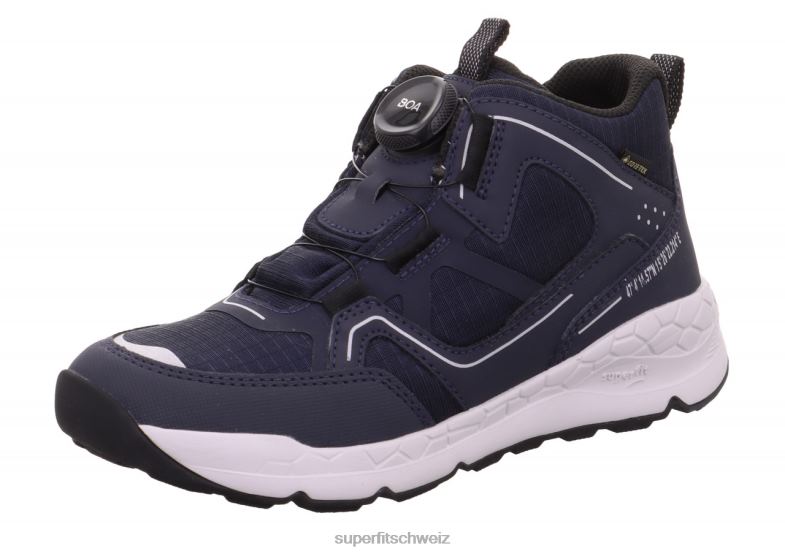 Kleinkinder hohe Turnschuhe 44B2D905 Superfit Free Ride – Sneaker hoch mit Boa-Fit-System Blau Schwarz