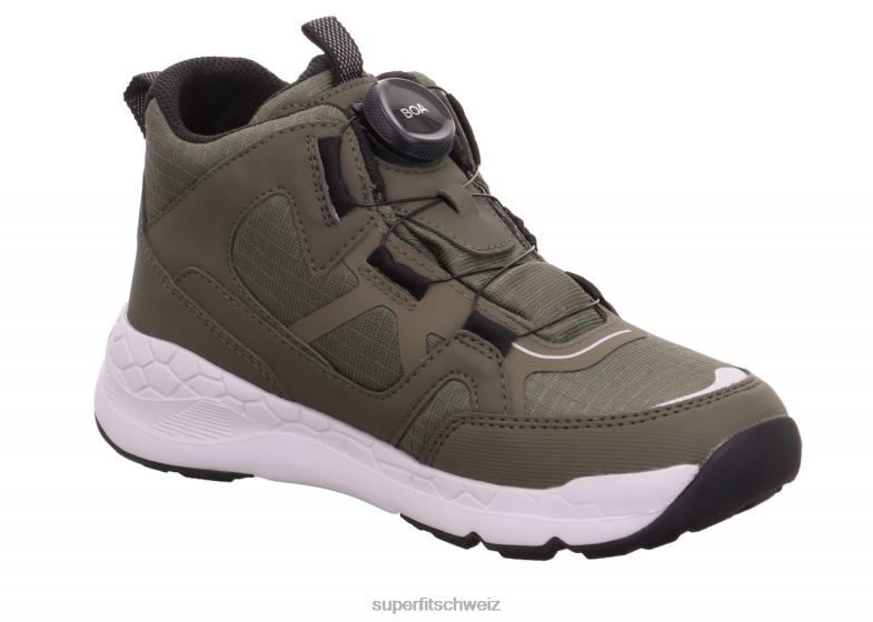 Kleinkinder hohe Turnschuhe 44B2D909 Superfit Free Ride – Sneaker hoch mit Boa-Fit-System Grün Schwarz