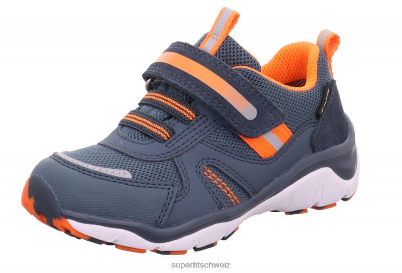 Kleinkinder niedrige Turnschuhe 44B2D771 Superfit sport5 - Sneaker Low mit Klettverschluss blau/orange