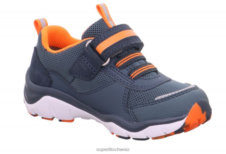 Kleinkinder niedrige Turnschuhe 44B2D771 Superfit sport5 - Sneaker Low mit Klettverschluss blau/orange