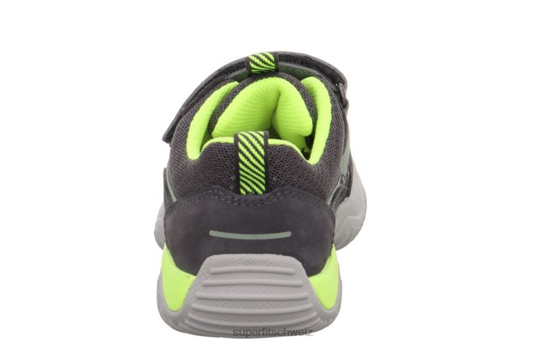 Kleinkinder niedrige Turnschuhe 44B2D774 Superfit Storm - Low-Sneaker mit Klettverschluss grau/gelb