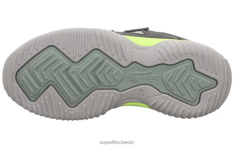 Kleinkinder niedrige Turnschuhe 44B2D774 Superfit Storm - Low-Sneaker mit Klettverschluss grau/gelb
