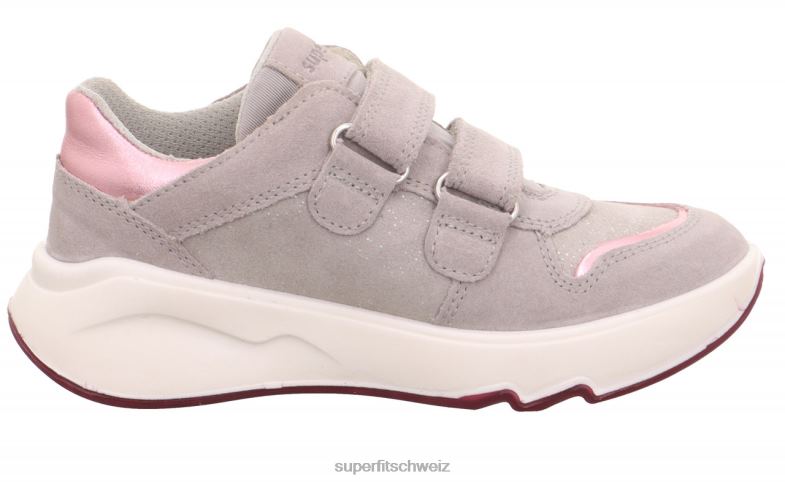 Kleinkinder niedrige Turnschuhe 44B2D776 Superfit Melodie – Sneaker Low mit Klettverschluss hellgrau/rosa