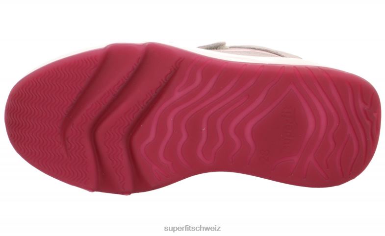 Kleinkinder niedrige Turnschuhe 44B2D776 Superfit Melodie – Sneaker Low mit Klettverschluss hellgrau/rosa