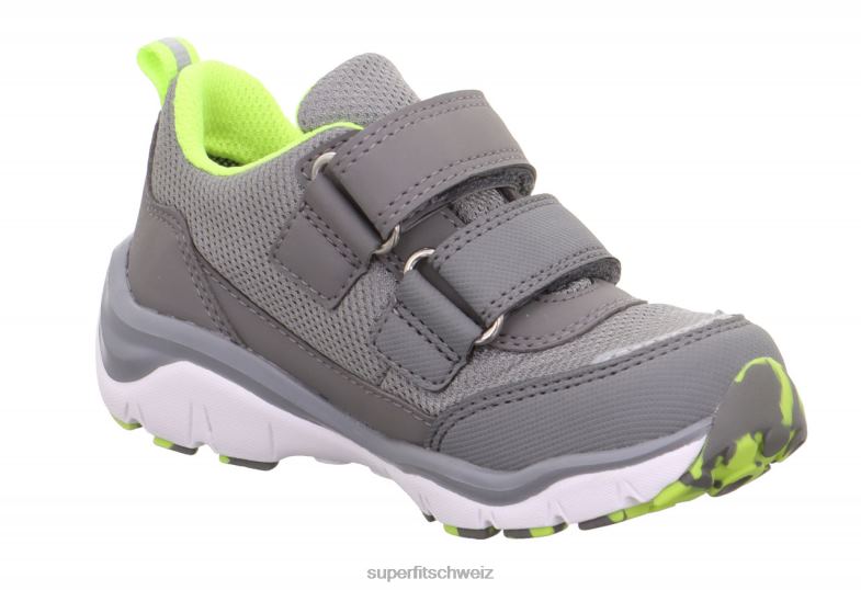 Kleinkinder niedrige Turnschuhe 44B2D780 Superfit sport5 - Sneaker Low mit Klettverschluss hellgrau/gelb