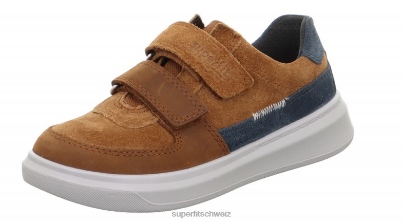 Kleinkinder niedrige Turnschuhe 44B2D781 Superfit Cosmo - Sneaker Low mit Klettverschluss braun/blau