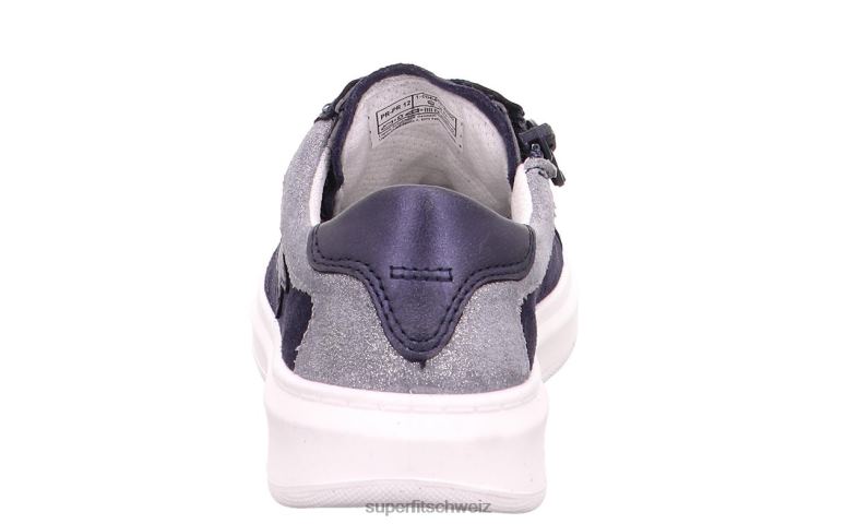 Kleinkinder niedrige Turnschuhe 44B2D784 Superfit Cosmo - Sneaker Low mit Schnürung blau/hellgrau