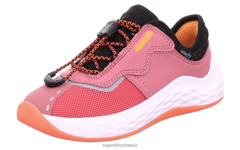 Kleinkinder niedrige Turnschuhe 44B2D785 Superfit bounce – Sneaker Low mit Schnellverschluss rosa/orange