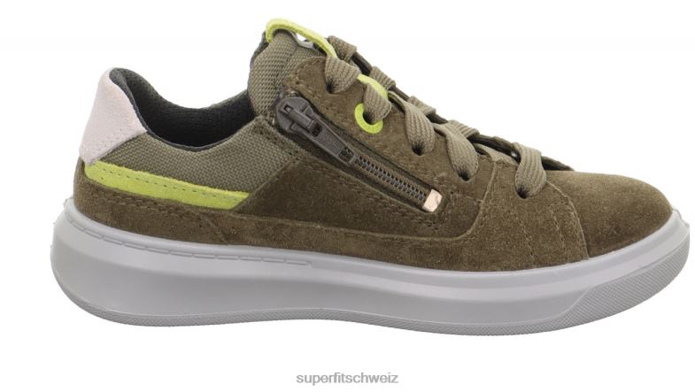 Kleinkinder niedrige Turnschuhe 44B2D786 Superfit Cosmo - Sneaker Low mit Schnürung grün/hellgrün