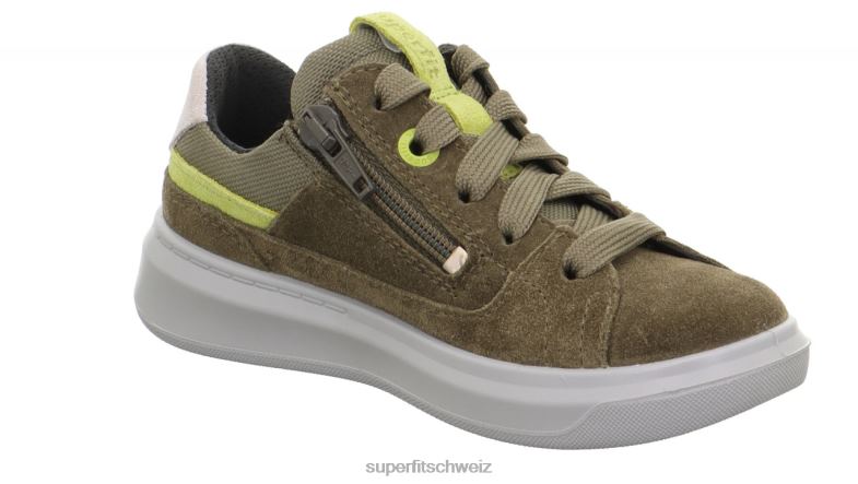 Kleinkinder niedrige Turnschuhe 44B2D786 Superfit Cosmo - Sneaker Low mit Schnürung grün/hellgrün